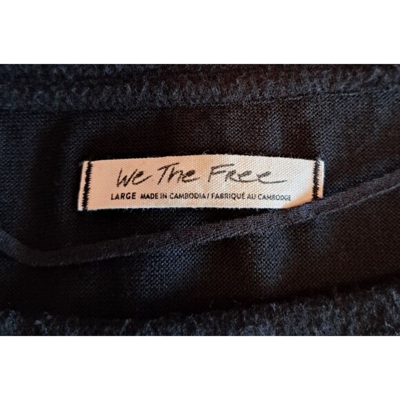 We the Free People Blouse Women's Size Large Black Run to You Tee Long Sleeve - Picture 5 of 11